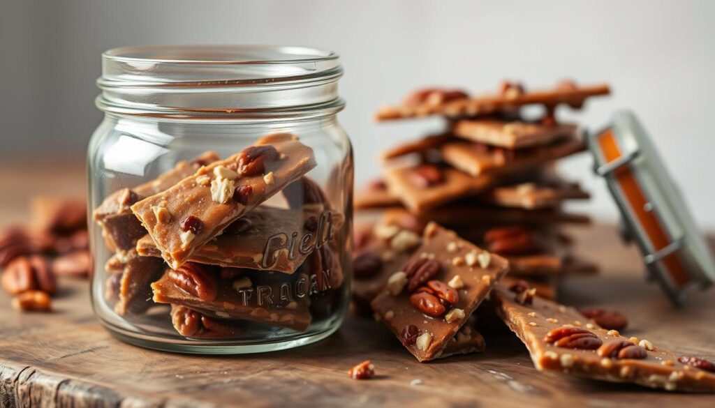 Homemade Pecan Pie Bark Storage