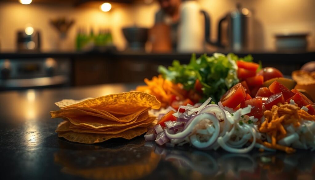 Taco Salad Layer Preparation